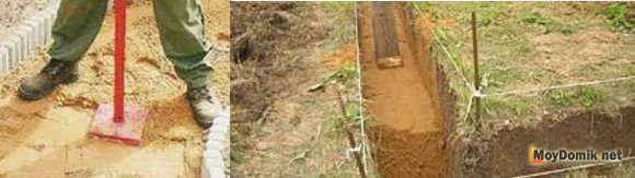 Подушка под ленточный фундамент