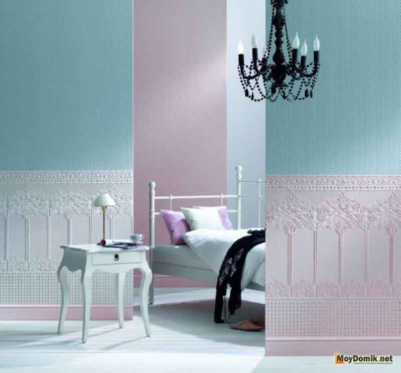 Вариант комбинирования обоев в пастельных тонах Вариант комбинирования обоев в пастельных тонах