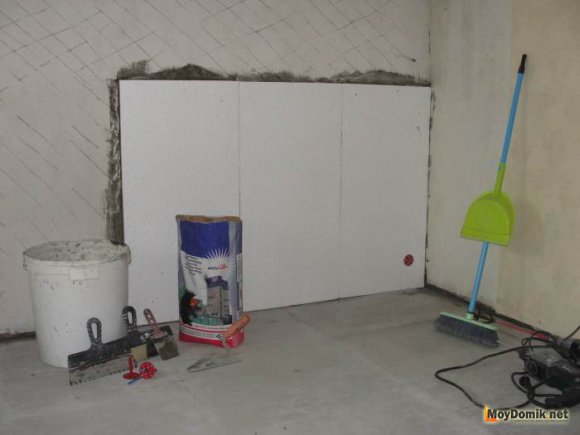 Внутреннее утепление стен пенопластом – технология