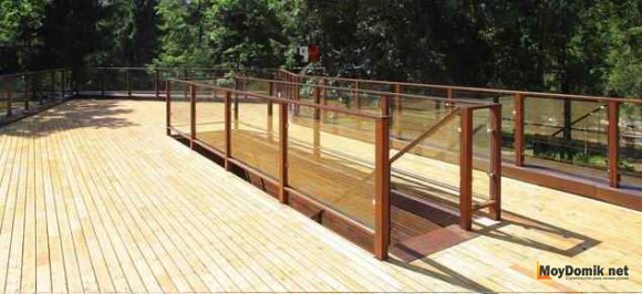 Ограждения для террасы из стекла