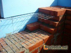 Кладка кирпича - металлическая сетка для дополнительной перевязки рядов