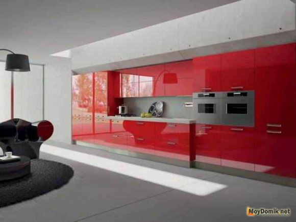 Акрил в интерьере современной кухни
