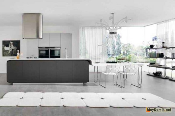 Современный дизайн просторной кухни