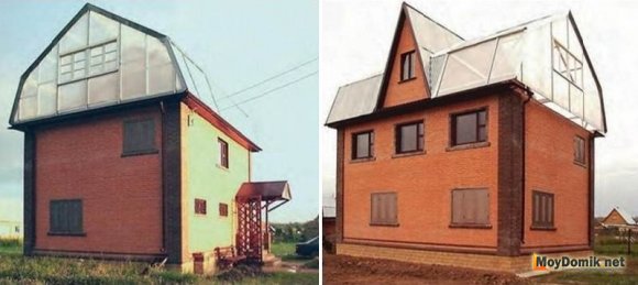 Установка конструкции зимнего сада на крыше