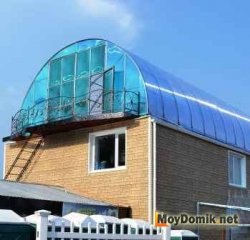 Зимний сад на крыше из поликарбоната