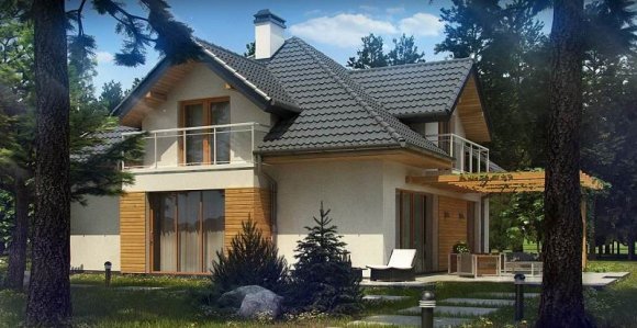 Проект дома с мансардой и гаражом на два автомобиля - 3