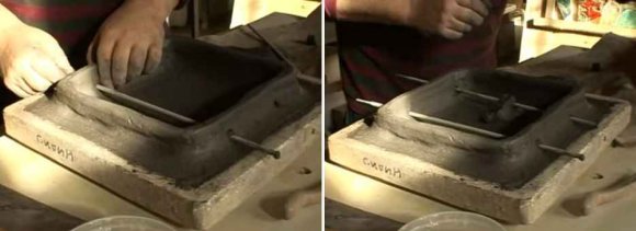 Формирование отверстий для крепления изразца