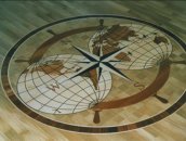 Рисунок на полу из фанеры