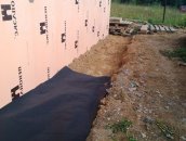 Устройство гидрозамка отмостки - геотекстиль