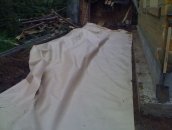 Устройство гидрозамка отмостки - геотекстиль 200