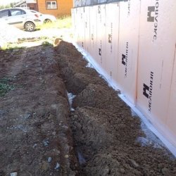 Устройство отмостки - слой песка