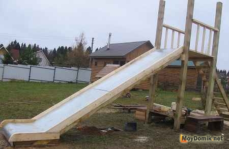 Детская деревянная горка для дачи – инструкция по изготовлению своими руками