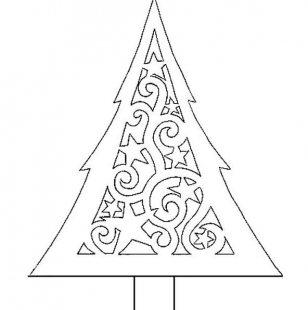 Новогодний шаблон для украшения окон