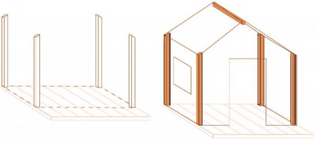 Схема каркаса детского домика Схема каркаса детского домика
