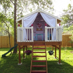 Детский деревянный домик для девочек Детский деревянный домик для девочек