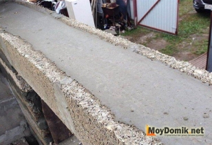 Монолитный армопояс дома из арболита