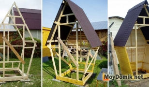 Строительство туалета-домика - изготовление каркаса