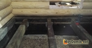 Устройство пола по лагам в доме из бревна